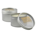 8 Oz. Travel Tin Soy Candle - Clear Window - Scented